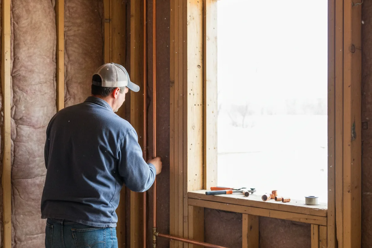 Licensed plumber running new copper supply lines in a Waldo home